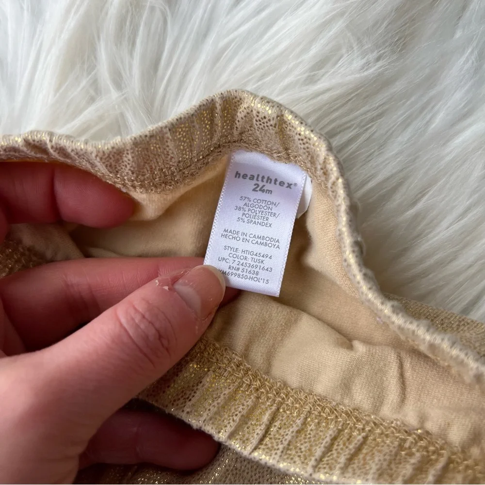 Healthtex Cream Gold and Black Tutu Top and Gold Leggings Set - Picture 5 of 5